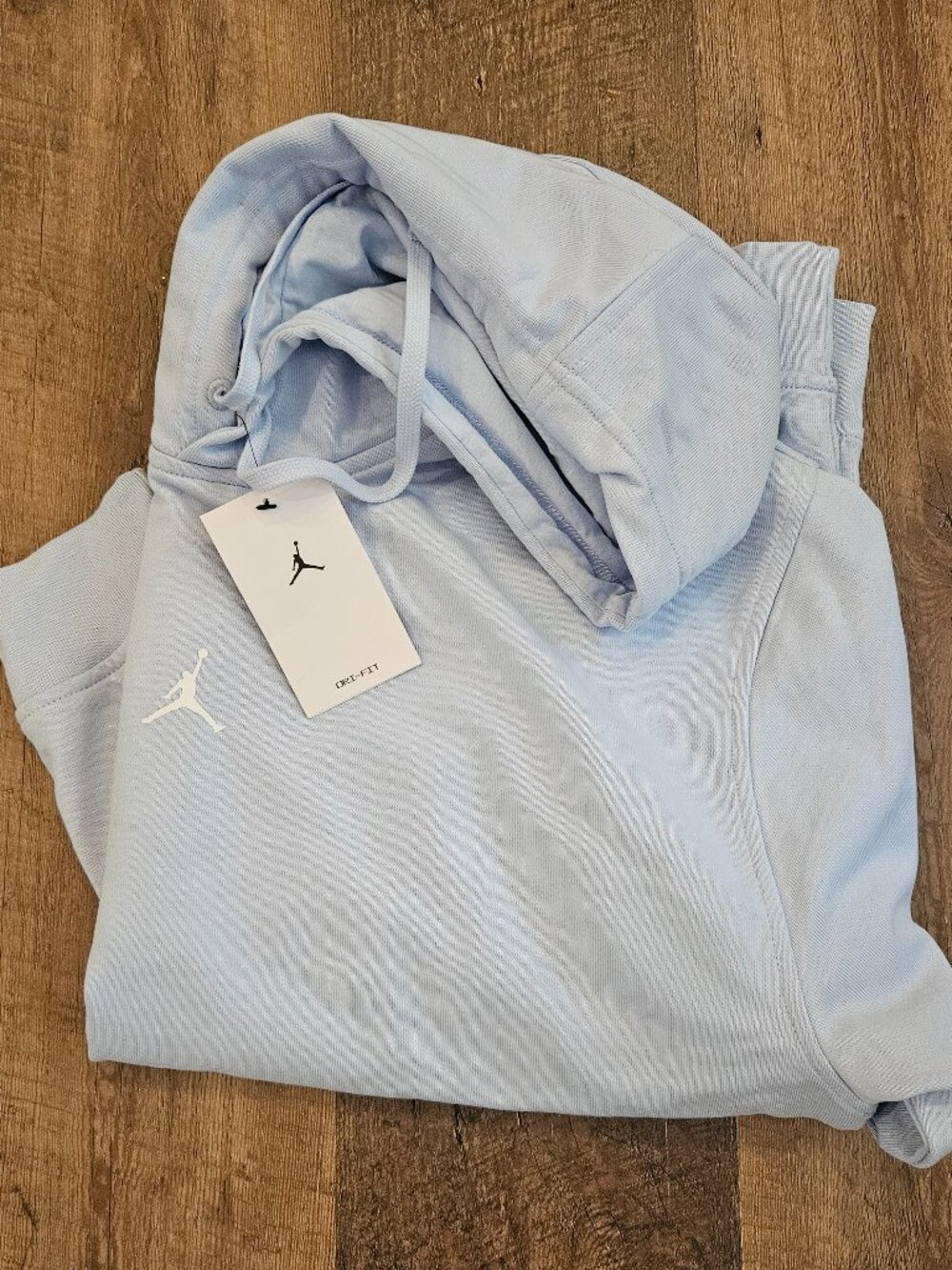 NWT Jordan Dri-FIT Pullover Hoodie Men's Large Light Blue Jumpman Sweatshirt - Picture 5 of 5